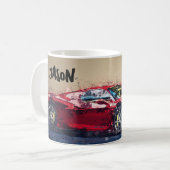 赤いレーシングカー コーヒーマグカップ (正面左)
