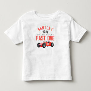赤いレーシングカー　ファーストバースデー　男の子用シャツ トドラーTシャツ