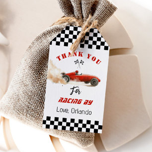 赤いレーシングカー 男の子 レース 誕生日 ありがとう ギフトタグ
