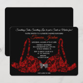 赤いレースのブラジャー 下着 シャワー招待状 招待状 (正面/裏面)