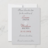 赤いレースの結婚式予告ハガキ 招待状 (裏面)