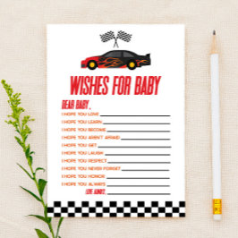 赤いレースカーが赤ちゃんのシャワーゲームを願う