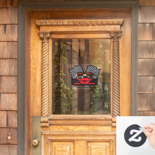 赤いレースカーの窓の貼り付け ウィンドウサイン (ホームデコレーション)