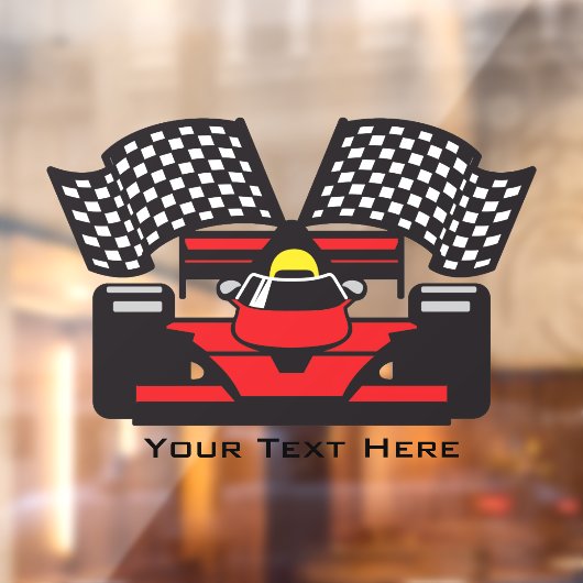 赤いレースカーの窓の貼り付け ウィンドウサイン (シート2)