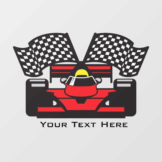 赤いレースカーの窓の貼り付け ウィンドウサイン (シート)