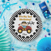 赤いレースカーの第2誕生日の紙皿 ペーパープレート (パーティー)