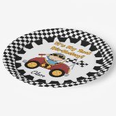 赤いレースカーの第2誕生日の紙皿 ペーパープレート (アングル)