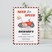 赤いレースカーの誕生日 | 5つのスピードが必要 招待状 (スタンド正面)