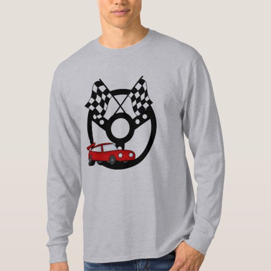 赤いレースカーのTシャツおよびギフト Tシャツ (正面)