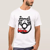 赤いレースカーのTシャツおよびギフト Tシャツ (正面)