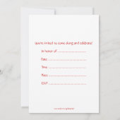 赤いレースカーを持つ誕生日のパーティの招待状 招待状 (裏面)