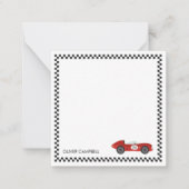 赤いレースカードの少年たち カスタマイズされた ノートカード (正面)