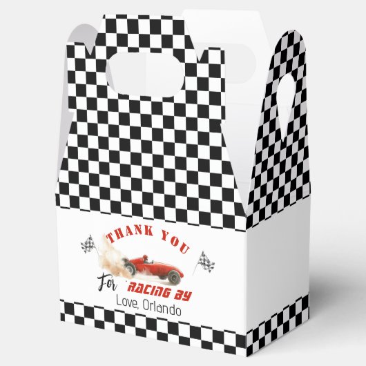 赤いレースカーボーイレーシング誕生日感謝していあなた フェイバーボックス (オープン)