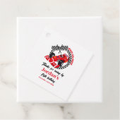 赤いレースカー上でレース任意の年齢誕生日 フェイバータグ (インサイチュ)