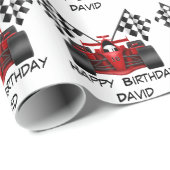 赤いレースカー ラッピングペーパー (ロールコーナー)