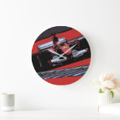 赤いレースカー – 情熱 ラージ壁時計 (ホーム)