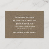 赤いレースフェイクとバーラップが良いカードを望む エンクロージャーカード (裏面)