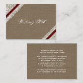 赤いレースフェイクとバーラップが良いカードを望む エンクロージャーカード (正面/裏面)