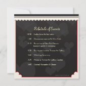 赤いレース愛鳥の結婚式招待状 招待状 (裏面)