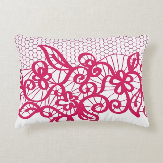 赤いレース アクセントクッション (正面)