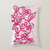 赤いレース アクセントクッション (正面(垂直))