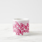 赤いレース エスプレッソカップ (正面)