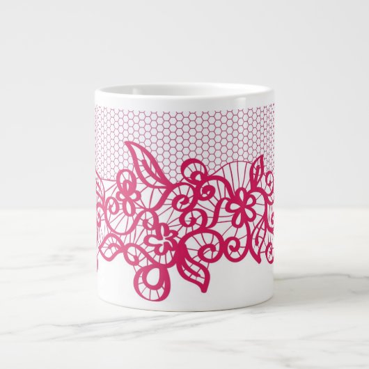 赤いレース ジャンボコーヒーマグカップ (正面)