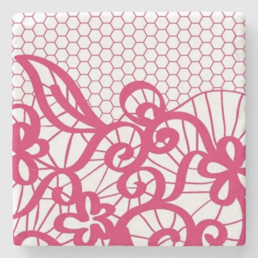 赤いレース ストーンコースター (正面)