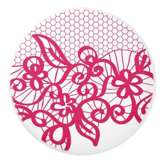 赤いレース セラミックノブ (正面)