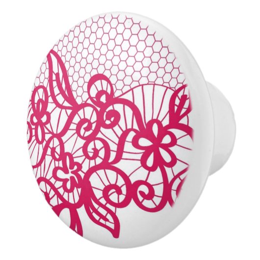 赤いレース セラミックノブ (右)