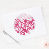 赤いレース ラウンドシール (封筒)