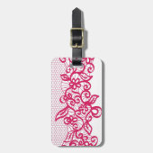 赤いレース ラゲッジタグ (正面縦)