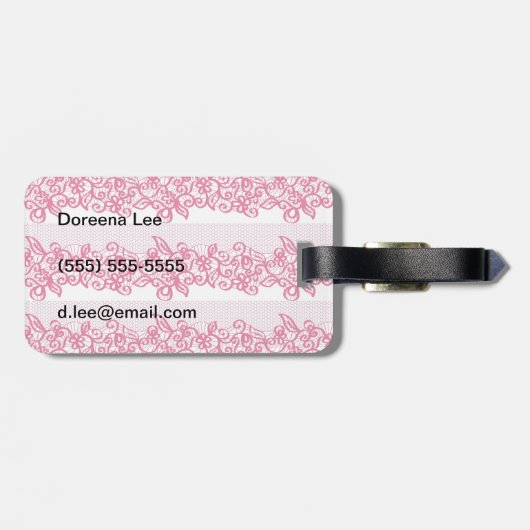 赤いレース ラゲッジタグ (裏面横)