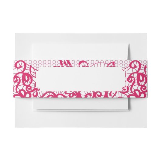 赤いレース 招待状ベリーバンド (正面例)