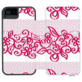 赤いレース INCIPIO iPhoneウォレットケース (フォリオ Open)