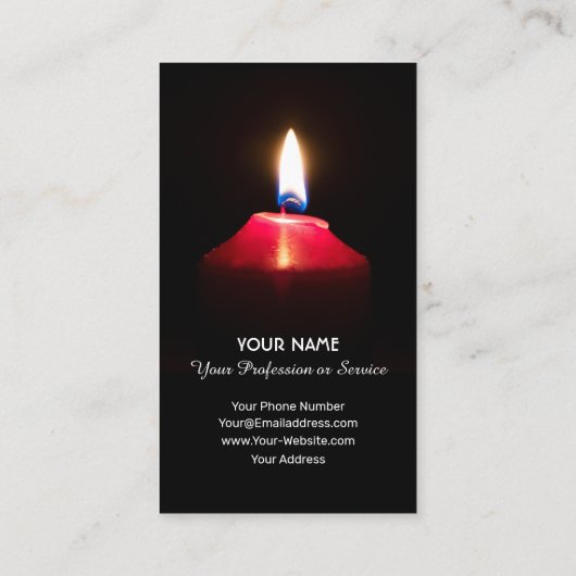 赤いロウソクの光が闇を照らす 名刺 (裏面)