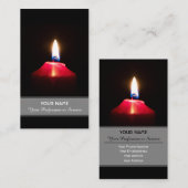 赤いロウソクの光が闇を照らす 名刺 (正面/裏面)