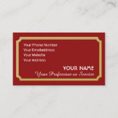 赤いロエレガントゴオーナメント金ゴールド枠名刺 名刺 (裏面)