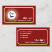 赤いロエレガントゴオーナメント金ゴールド枠名刺 名刺 (正面/裏面)