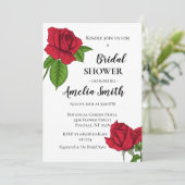 赤いロエレガントーズフローラブライダルシャワー招待 招待状 (スタンド正面)