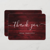 赤いログウッドのウェディングシャワー誕生日 サンキューカード (正面/裏面)
