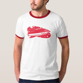 赤いロケットレトロの2 Tシャツ