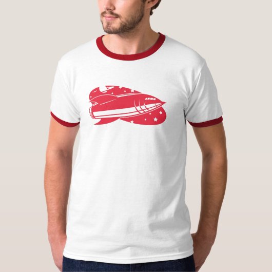 赤いロケットレトロの2 Tシャツ (正面)
