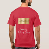 赤いロゴのクリスマススタッフがバー・レストランで接客 Tシャツ (裏面)