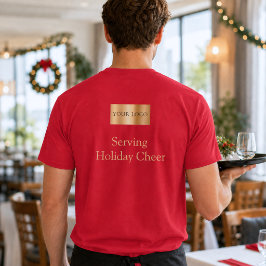 赤いロゴのクリスマススタッフがホリデーシーズンの喜びを届ける Tシャツ