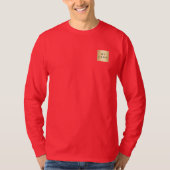 赤いロゴのクリスマススタッフがホリデーシーズンを盛り上げる Tシャツ (正面)