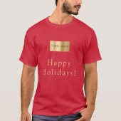 赤いロゴのクリスマススタッフがホリデーシーズンを盛り上げる Tシャツ (正面)