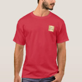 赤いロゴのクリスマススタッフがホリデーシーズンを盛り上げる Tシャツ (正面)
