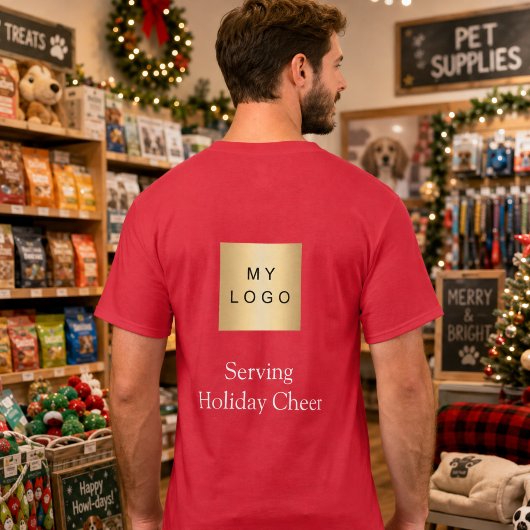 赤いロゴのクリスマススタッフがホリデーシーズンを盛り上げる Tシャツ