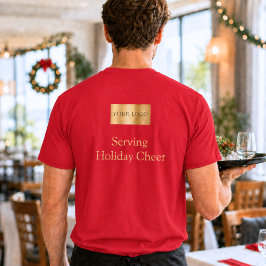 赤いロゴのクリスマススタッフがホリデーシーズンを盛り上げる Tシャツ